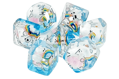 Old School 7 piece DnD RPG Dice Set: Animal Kingdom - Teddy Bears & Rainbows